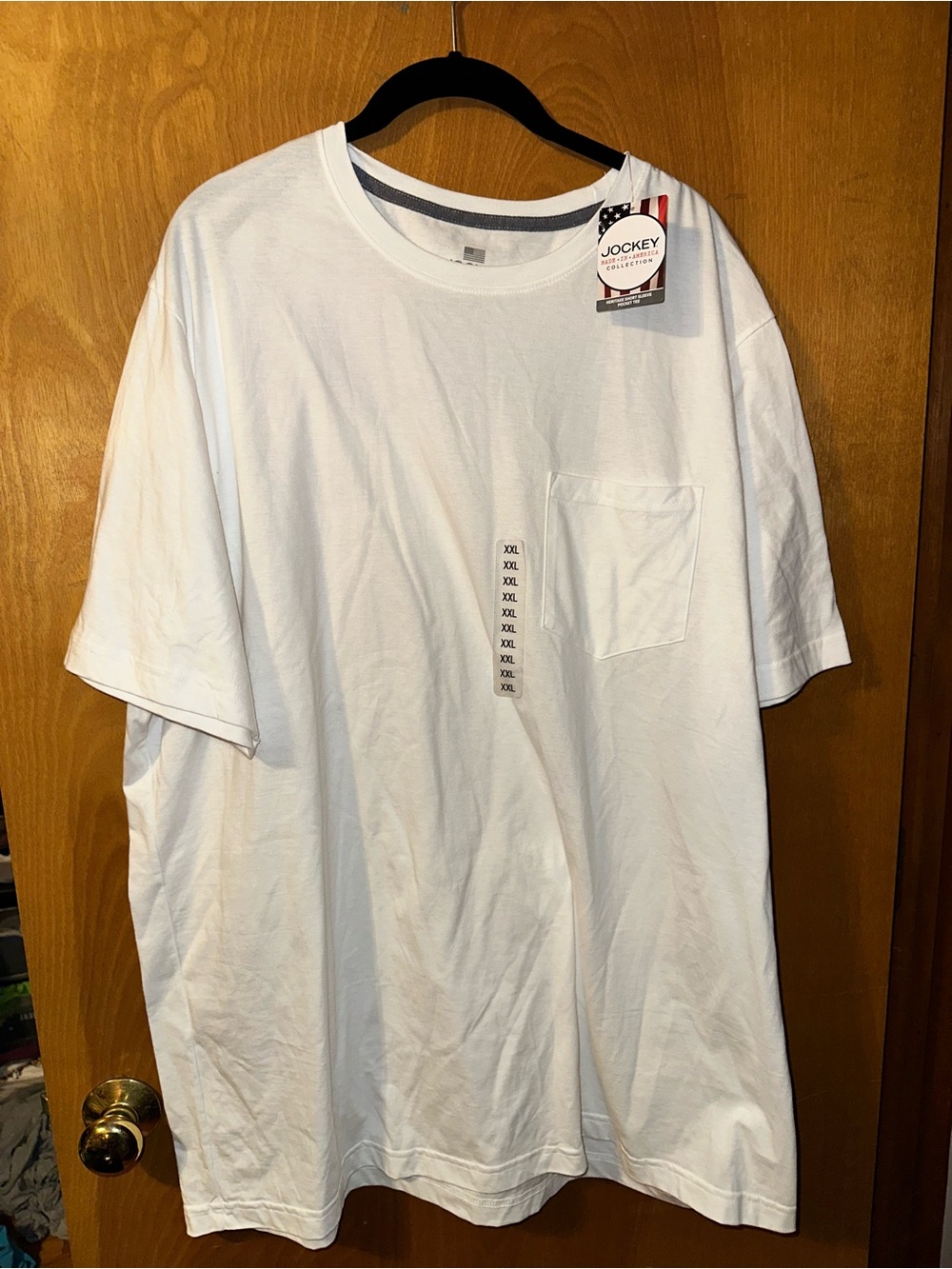 Jockey Made in America Collection men's white short-sleeve pocket t-shirt